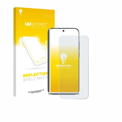 Face avant d’un emballage produit avec le logo de la marque upscreen. À côté, l’appareil realme GT 8 Pro est représenté avec l
