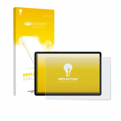 Face avant d’un emballage produit avec le logo de la marque upscreen. À côté, l’appareil Samsung Galaxy Tab A11 Plus WiFi 11"