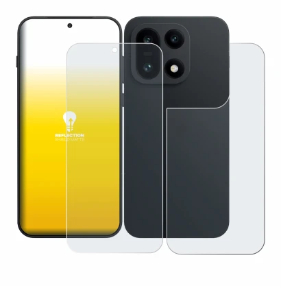 Image de l'appareil OnePlus 15 (Avant+Arrière) avec une grande variété de protections d'écran.