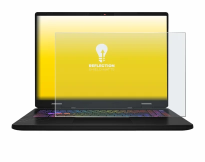 Image de l'appareil MSI Vector 16 HX AI avec une grande variété de protections d'écran.