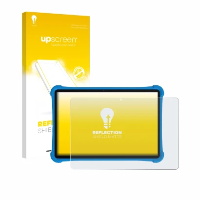 Face avant d’un emballage produit avec le logo de la marque upscreen. À côté, l’appareil Alldocube iPlay 70 SE est représenté 