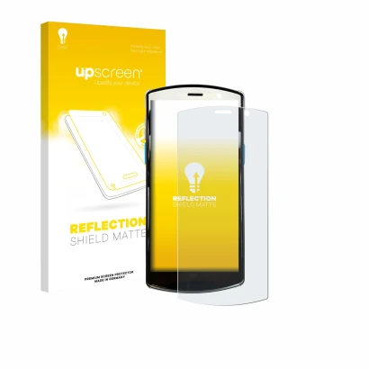 Face avant d’un emballage produit avec le logo de la marque upscreen. À côté, l’appareil Unitech EA510 est représenté avec la 