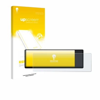 Face avant d’un emballage produit avec le logo de la marque upscreen. À côté, l’appareil Corsair Xeneon Edge 14.5" est représe