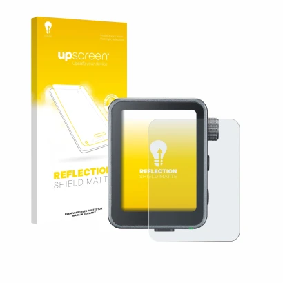 Face avant d’un emballage produit avec le logo de la marque upscreen. À côté, l’appareil Godox X3 Pro est représenté avec la p