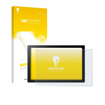 Face avant d’un emballage produit avec le logo de la marque upscreen. À côté, l’appareil Acer Chromebook Tab 311 est représent
