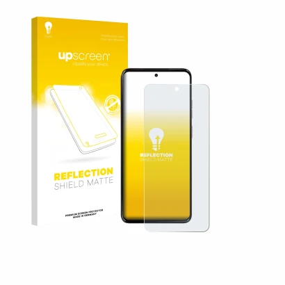 Face avant d’un emballage produit avec le logo de la marque upscreen. À côté, l’appareil Motorola Moto G17 Power est représent