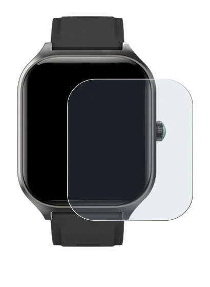 Image de l'appareil FORRLITE Smartwatch 2.01" avec une grande variété de protections d'écran.