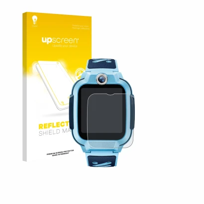Face avant d’un emballage produit avec le logo de la marque upscreen. À côté, l’appareil Imoo Watch Phone Z3 est représenté av