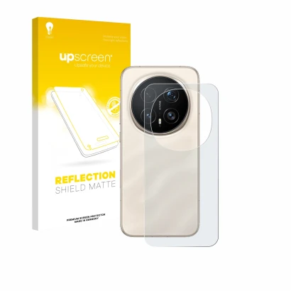 Face avant d’un emballage produit avec le logo de la marque upscreen. À côté, l’appareil Honor Magic 8 Pro (Arrière) est repré