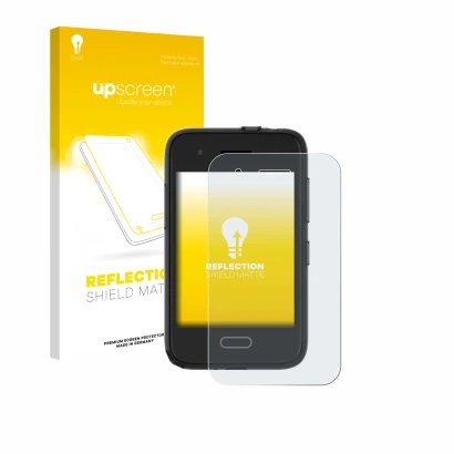 Face avant d’un emballage produit avec le logo de la marque upscreen. À côté, l’appareil Xplora One est représenté avec la pro