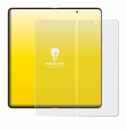 Image de l'appareil Honor Magic V6 (Affichage interne) avec une grande variété de protections d'écran.
