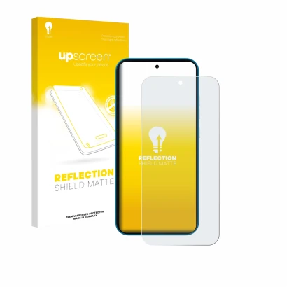 Face avant d’un emballage produit avec le logo de la marque upscreen. À côté, l’appareil Nothing Phone (4a) est représenté ave