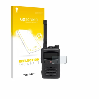 Face avant d’un emballage produit avec le logo de la marque upscreen. À côté, l’appareil Motorola EVX S24 est représenté avec