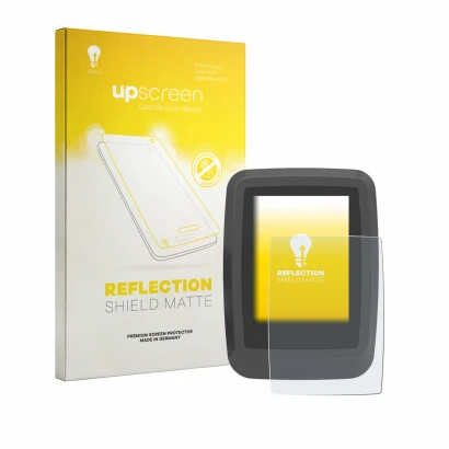 Face avant d’un emballage produit avec le logo de la marque upscreen. À côté, l’appareil Ananda D16 TFT-Display est représenté