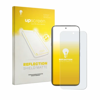Face avant d’un emballage produit avec le logo de la marque upscreen. À côté, l’appareil Infinix Note 60 est représenté avec l