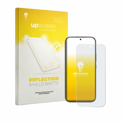 Face avant d’un emballage produit avec le logo de la marque upscreen. À côté, l’appareil Honor 600 Pro est représenté avec la