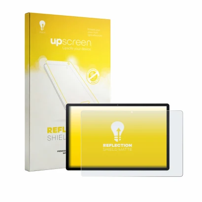 Face avant d’un emballage produit avec le logo de la marque upscreen. À côté, l’appareil Acer Iconia A14 est représenté avec l