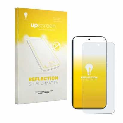 Face avant d’un emballage produit avec le logo de la marque upscreen. À côté, l’appareil Xiaomi 17T est représenté avec la pro