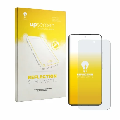 Face avant d’un emballage produit avec le logo de la marque upscreen. À côté, l’appareil Xiaomi 17T Pro est représenté avec la