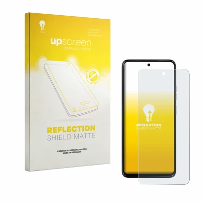 Face avant d’un emballage produit avec le logo de la marque upscreen. À côté, l’appareil Motorola Moto G37 est représenté avec