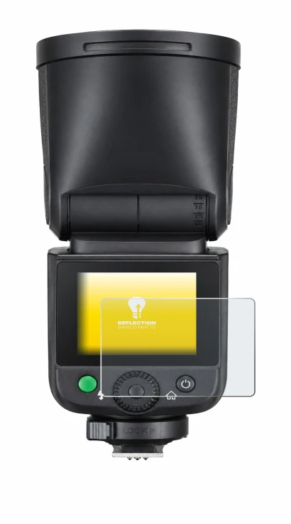 Image de l'appareil Godox V1 mid avec une grande variété de protections d'écran.