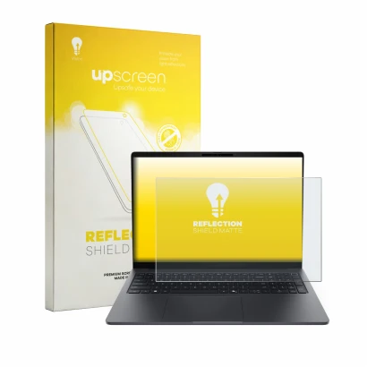 Face avant d’un emballage produit avec le logo de la marque upscreen. À côté, l’appareil Dell Pro 5 Series 16 P516260 est repr