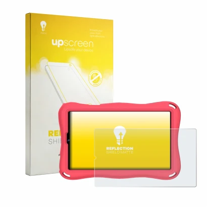 Face avant d’un emballage produit avec le logo de la marque upscreen. À côté, l’appareil Suaat S11 9" est représenté avec la p