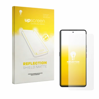 Face avant d’un emballage produit avec le logo de la marque upscreen. À côté, l’appareil Volla Phone Plinius est représenté av