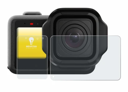 Image de l'appareil GoPro Mission 1 avec une grande variété de protections d'écran.