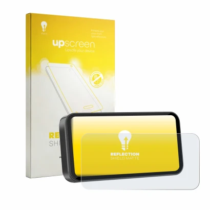 Face avant d’un emballage produit avec le logo de la marque upscreen. À côté, l’appareil Carpuride 603 6.3" est représenté ave