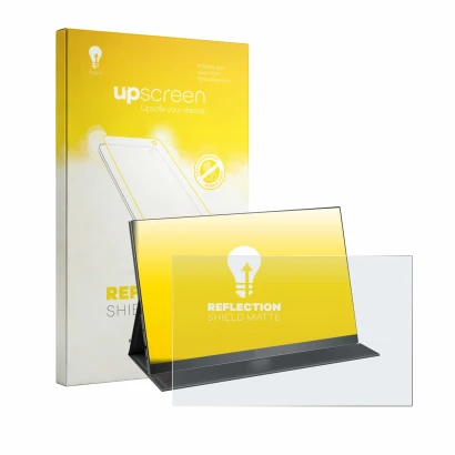 Face avant d’un emballage produit avec le logo de la marque upscreen. À côté, l’appareil Yodoit PTM16 16" est représenté avec