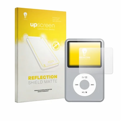 Face avant d’un emballage produit avec le logo de la marque upscreen. À côté, l’appareil innioasis Y1 est représenté avec la p