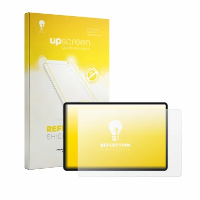 Face avant d’un emballage produit avec le logo de la marque upscreen. À côté, l’appareil Teclast P50 2026 est représenté avec