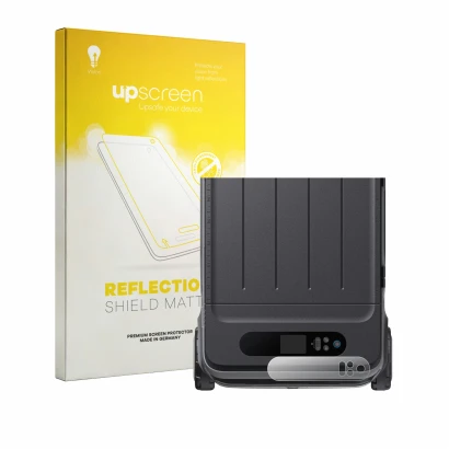 Face avant d’un emballage produit avec le logo de la marque upscreen. À côté, l’appareil Anker SOLIX EverFrost 2 40L est repré
