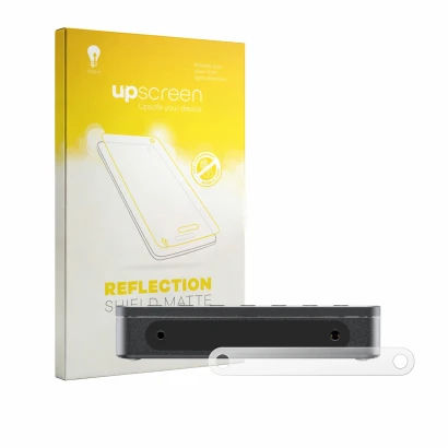 Face avant d’un emballage produit avec le logo de la marque upscreen. À côté, l’appareil FiiO DM13 BT est représenté avec la p