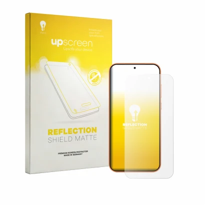 Face avant d’un emballage produit avec le logo de la marque upscreen. À côté, l’appareil Oppo A7 Pro Max est représenté avec l