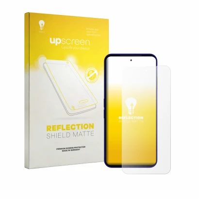Face avant d’un emballage produit avec le logo de la marque upscreen. À côté, l’appareil Fairphone 6 Plus est représenté avec