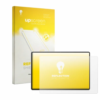 Face avant d’un emballage produit avec le logo de la marque upscreen. À côté, l’appareil Huawei MatePad Pro 12 2026 est représ