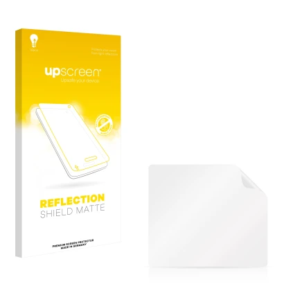Face avant d’un emballage produit avec le logo de la marque upscreen. À côté se trouve la protection d’écran correspondante.