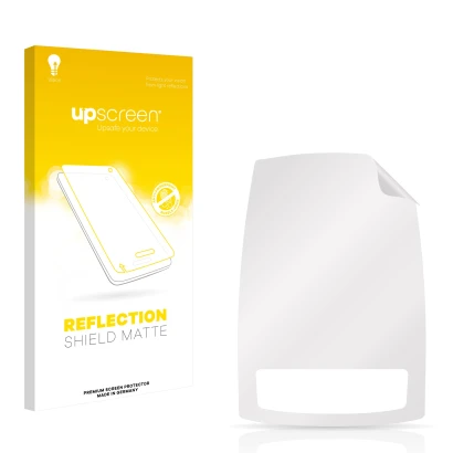 Face avant d’un emballage produit avec le logo de la marque upscreen. À côté se trouve la protection d’écran correspondante.