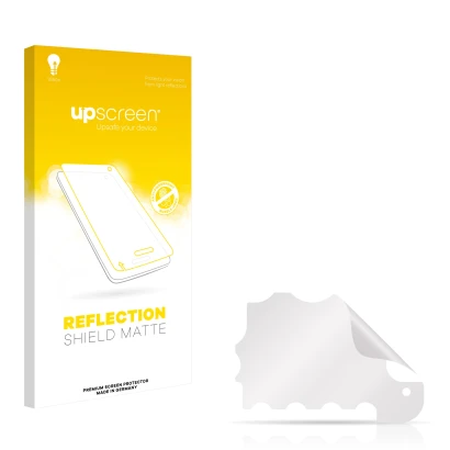 Face avant d’un emballage produit avec le logo de la marque upscreen. À côté se trouve la protection d’écran correspondante.