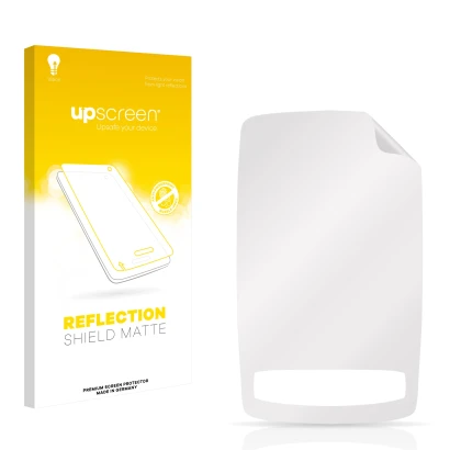 Face avant d’un emballage produit avec le logo de la marque upscreen. À côté se trouve la protection d’écran correspondante.