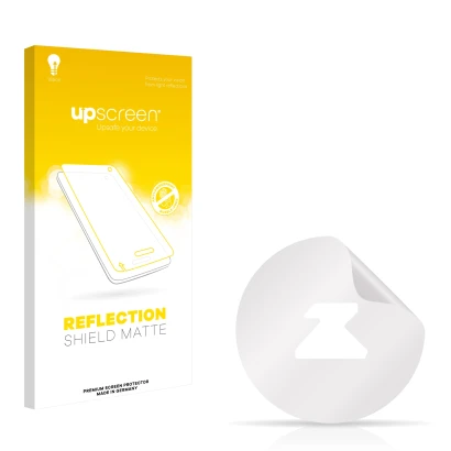 Face avant d’un emballage produit avec le logo de la marque upscreen. À côté se trouve la protection d’écran correspondante.