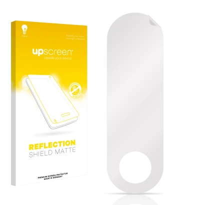 Face avant d’un emballage produit avec le logo de la marque upscreen. À côté se trouve la protection d’écran correspondante.