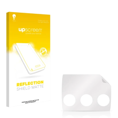 Face avant d’un emballage produit avec le logo de la marque upscreen. À côté se trouve la protection d’écran correspondante.