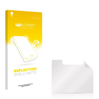 Face avant d’un emballage produit avec le logo de la marque upscreen. À côté se trouve la protection d’écran correspondante.