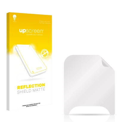 Face avant d’un emballage produit avec le logo de la marque upscreen. À côté se trouve la protection d’écran correspondante.