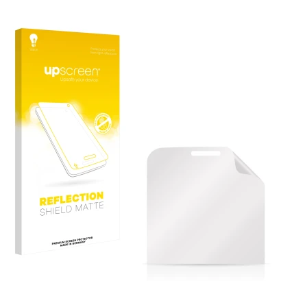 Face avant d’un emballage produit avec le logo de la marque upscreen. À côté se trouve la protection d’écran correspondante.