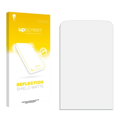 Face avant d’un emballage produit avec le logo de la marque upscreen. À côté se trouve la protection d’écran correspondante.