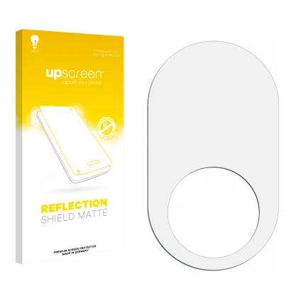 Face avant d’un emballage produit avec le logo de la marque upscreen. À côté se trouve la protection d’écran correspondante.